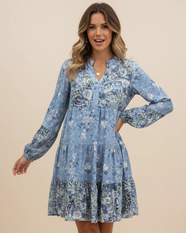 Sophia | Women's Floral Tiered Mini Dress, Casual