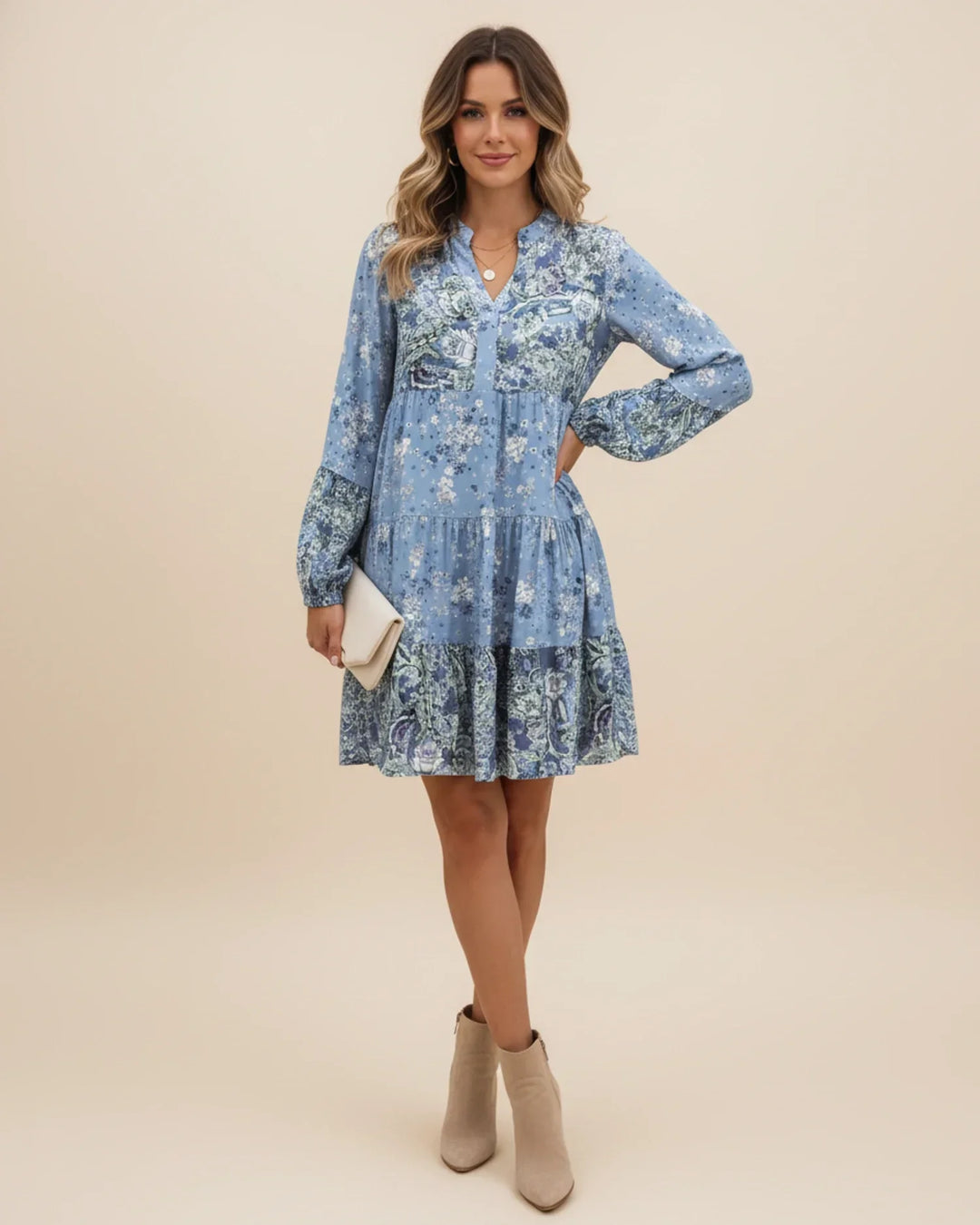 Sophia | Women's Floral Tiered Mini Dress, Casual