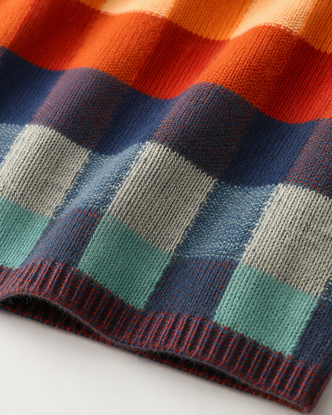 Women's Turtleneck Sweater in Check Knit