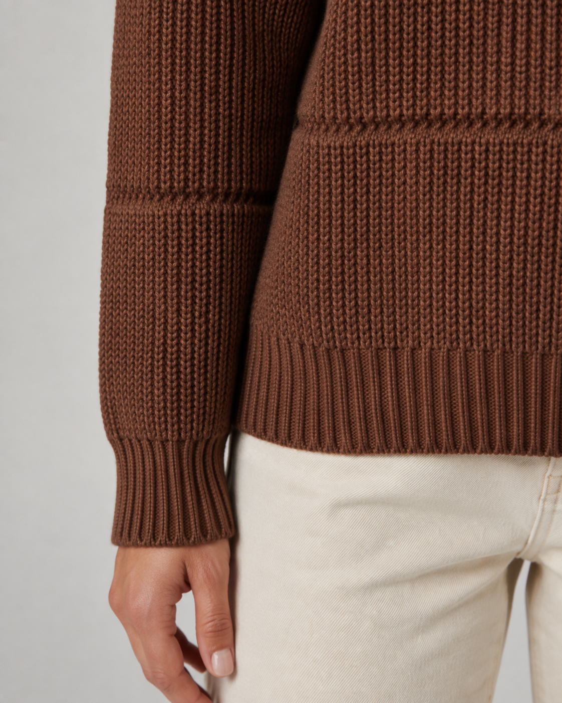 Chunky Knit Crewneck Sweater - Relaxed Fit for Women