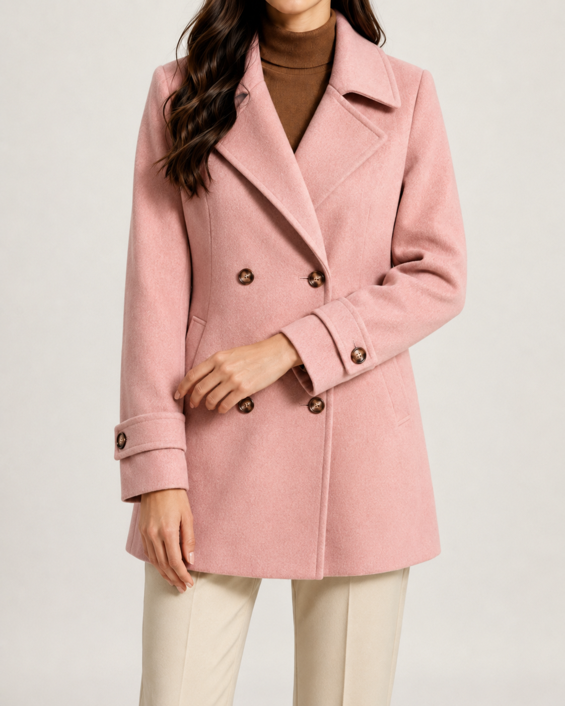 Women's Short Tailored Double-Breasted Winter Coat