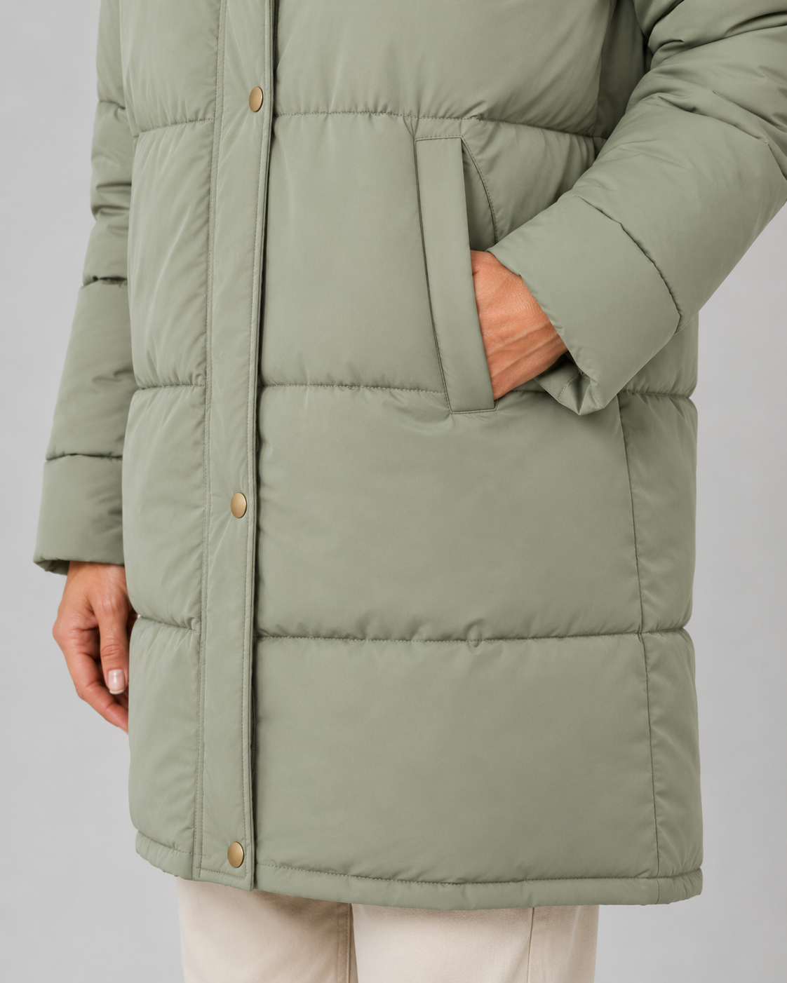 Longline Hooded Padded Puffer Coat for Women