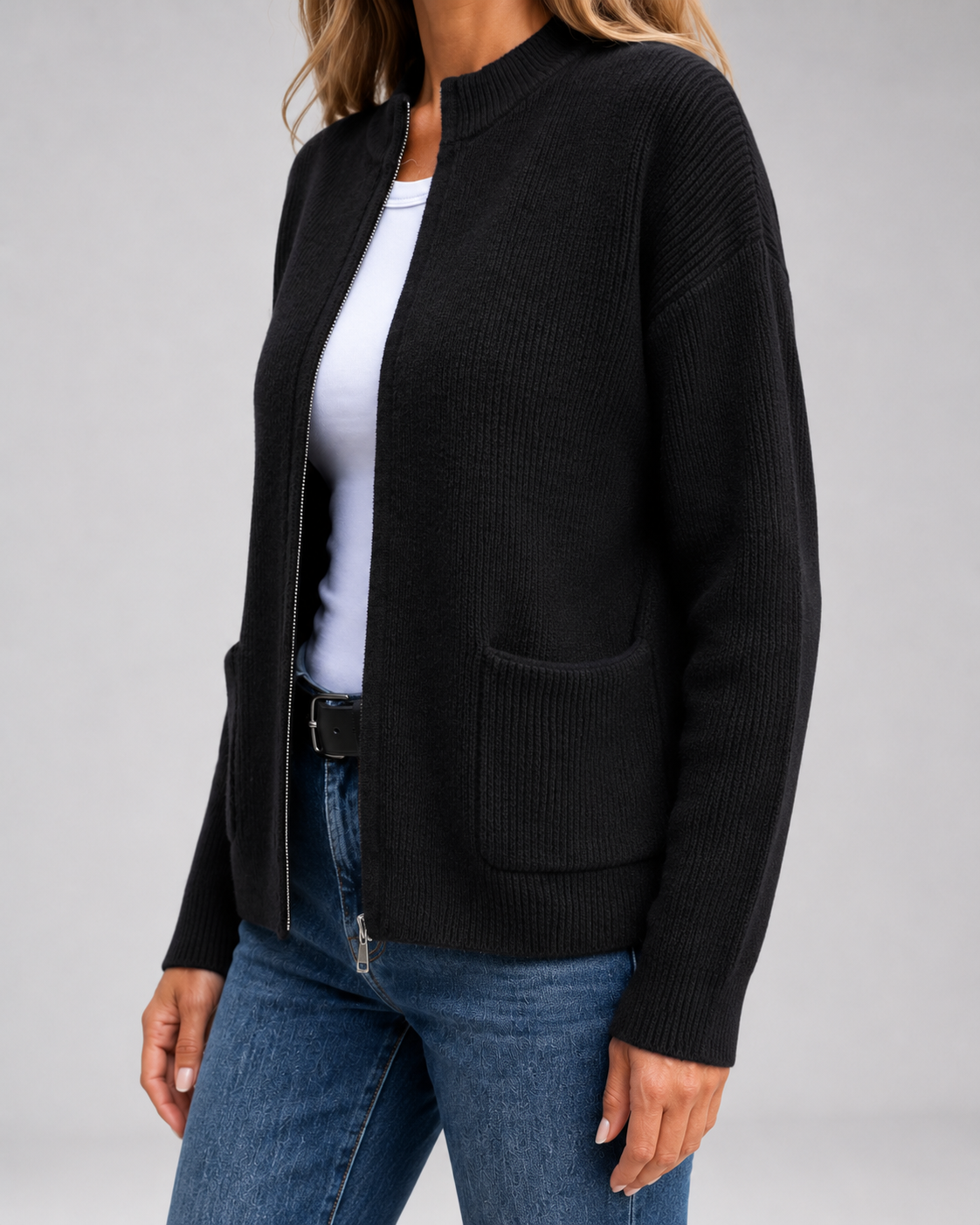 Open Front Knit Cardigan for Women
