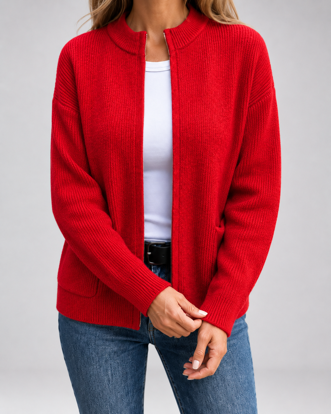 Open Front Knit Cardigan for Women
