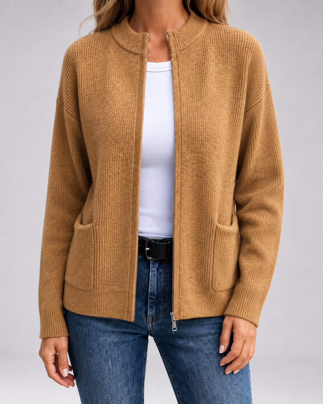 Open Front Knit Cardigan for Women