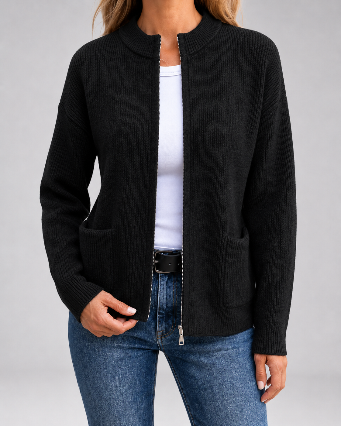 Open Front Knit Cardigan for Women