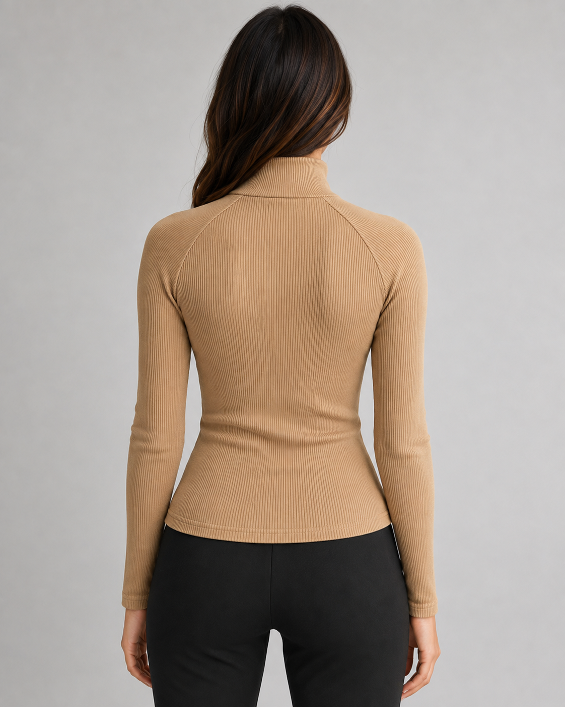 Women's Slim High Neck Ribbed Quarter-Zip Sweater