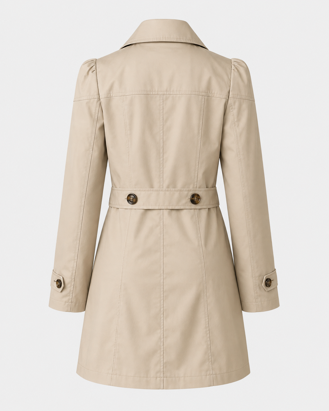 Short Trench Coat - Women's Single-Breasted Outerwear