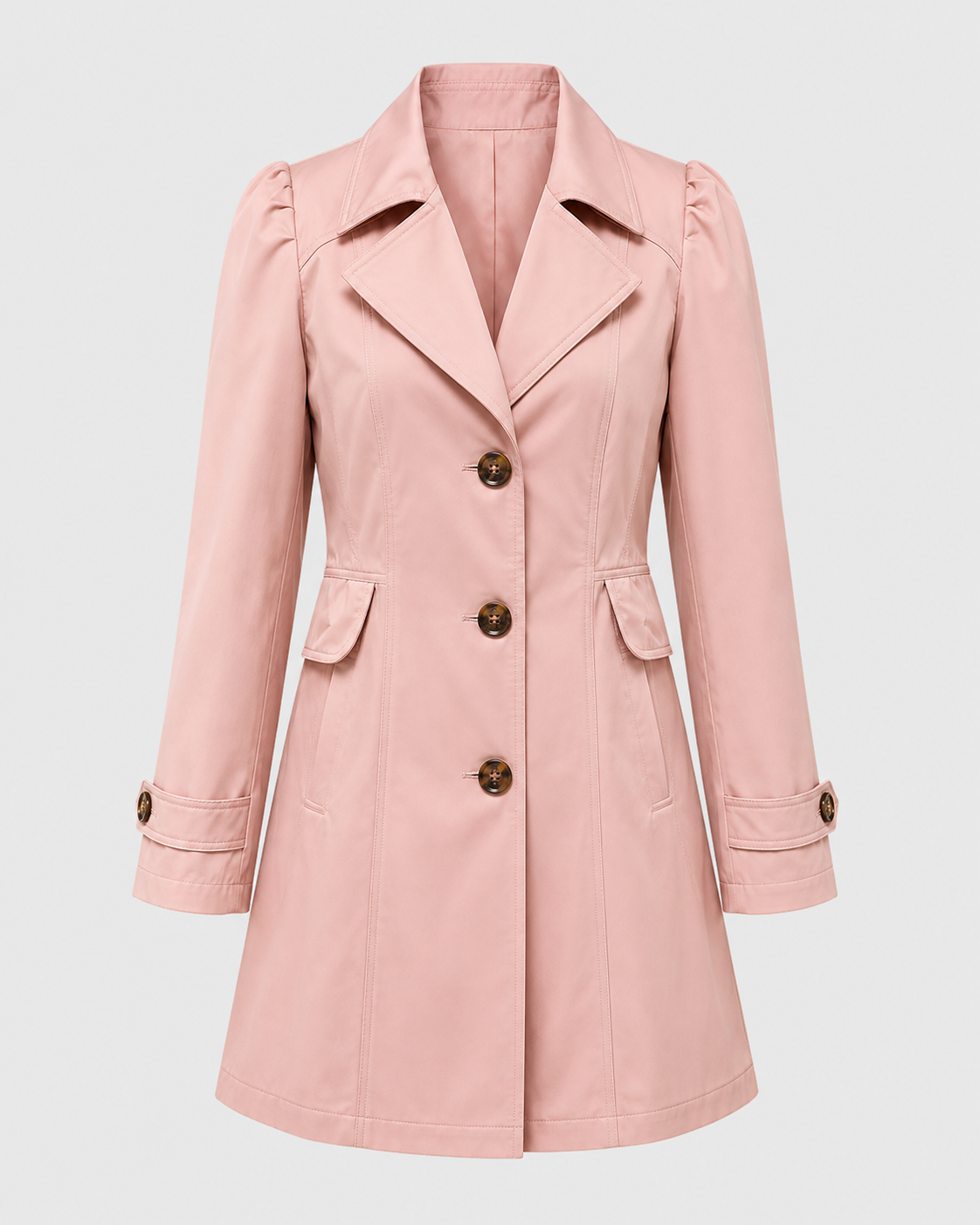 Short Trench Coat - Women's Single-Breasted Outerwear